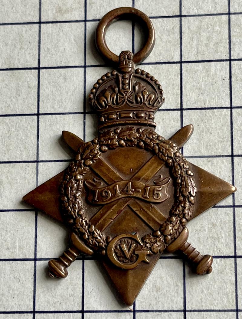 WW1 1915 Star Medal BATCHELOR South Staffordshire Regiment GSW  Later Labour Corps