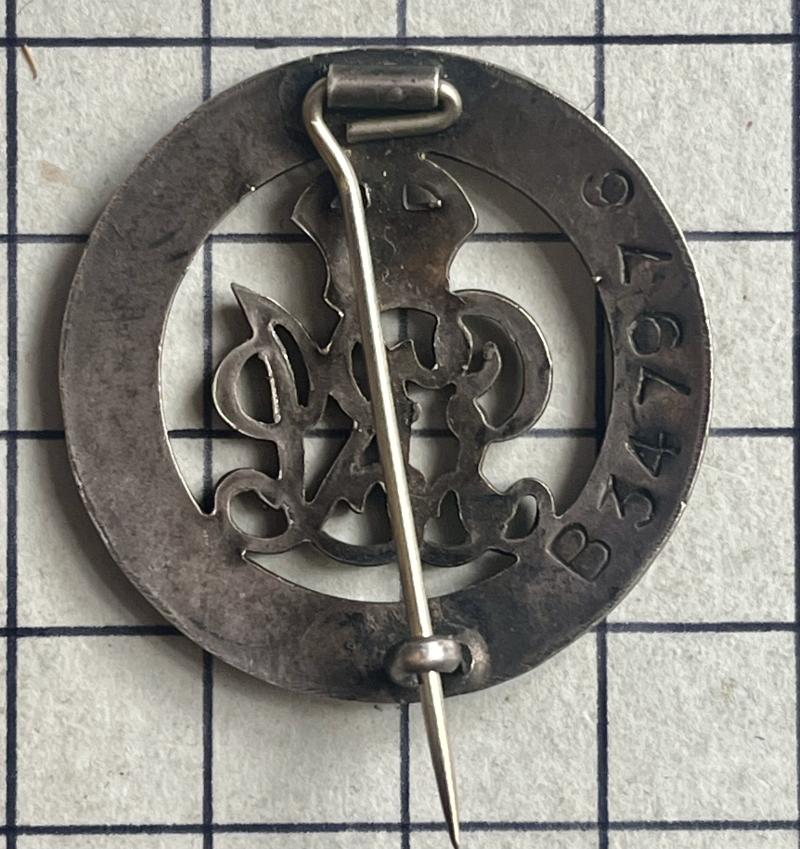 WW1 Silver War Badge (SWB) Thomas PATERSON Royal Scots Regiment Later Labour Corps