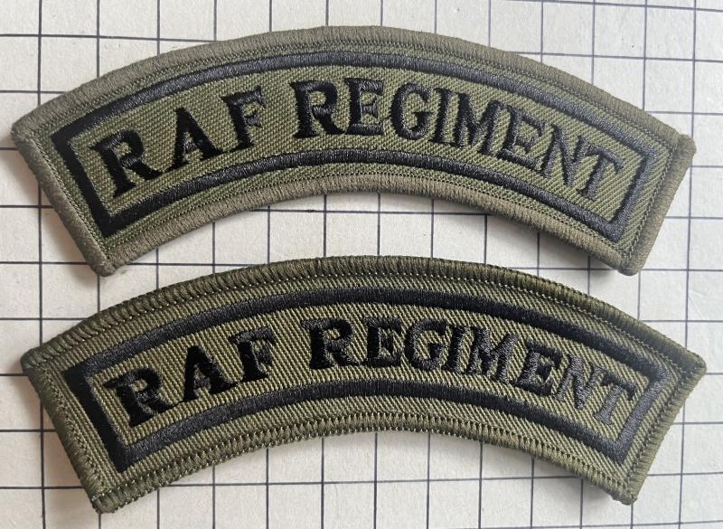 Royal Air Force (RAF) Regiment Subdued Shoulder Title Badges