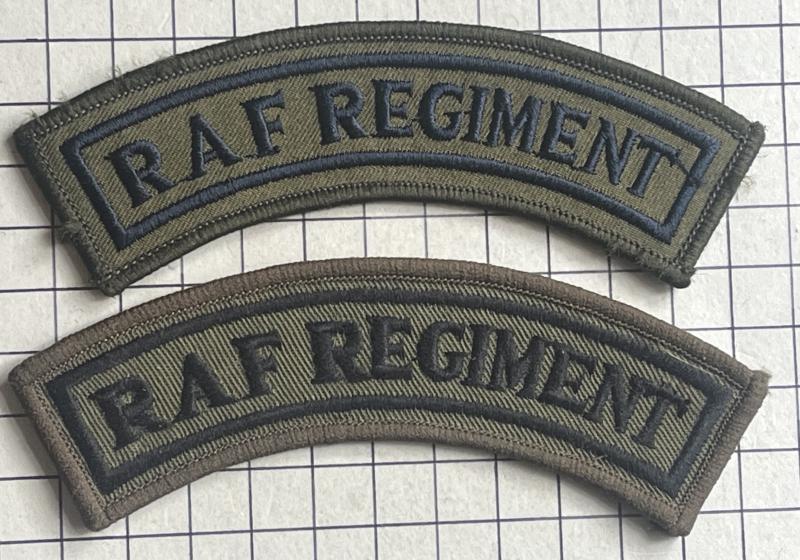 Royal Air Force (RAF) Regiment Subdued Shoulder Title Badges
