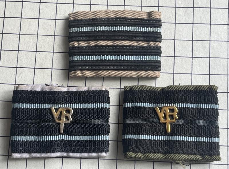 3 x Variations Flt Lt Volunteer Reserve Rank Tab Slip-Ons Royal Air Fore (RAF) Badges