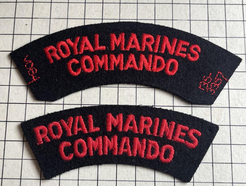 Royal Marines (RM) Commando Cloth Shoulder Title Badges