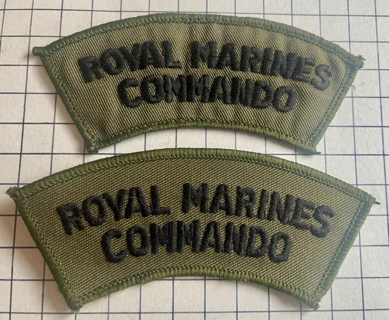 Royal Marines (RM) Commando Cloth Subdued Combat Shoulder Title Badges