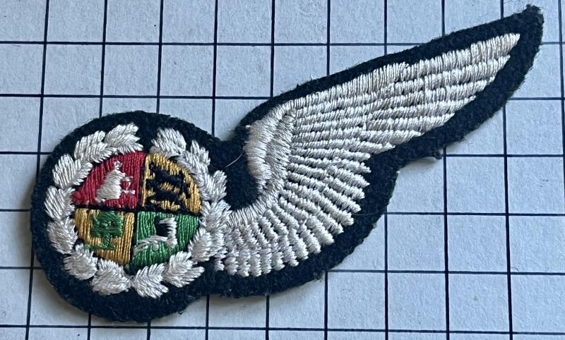 c1970-80s South African Air Force (SAAF) Navigator Half Wing Brevet Badge Patch