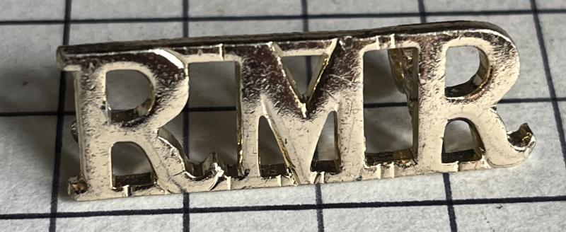 Post 1966 Royal Marines (RM) Reserves (RMR) Anodised Aluminium Shoulder Title Badge