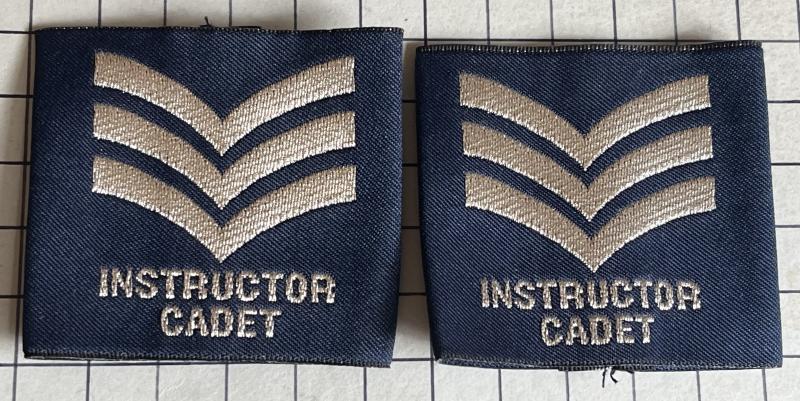 Pair of Air Training Corps (ATC) Sergeant Instructor rank Tabs Slip-On Shoulder Title Badges