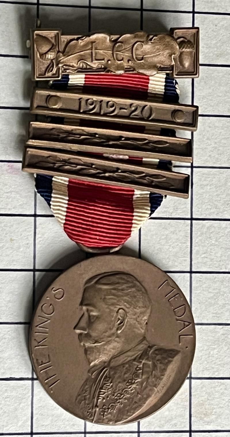 c1919-20 Bronze London County Council (LCC) King's Medal to G. SHAW