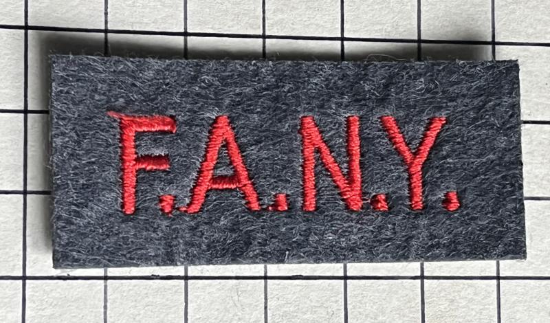 c2000s First Aid Nursing Yeomanry (FANY) Cloth Shoulder Title Badge Patch Tab
