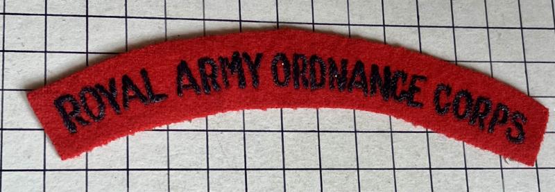 Royal Army Ordnance Corps (RAOC) Cloth Shoulder Title Patch