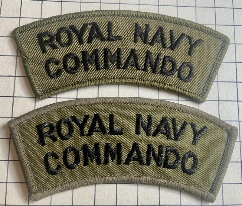 Royal Navy Commandos Combat Subdued Cloth Shoulder Title Badges