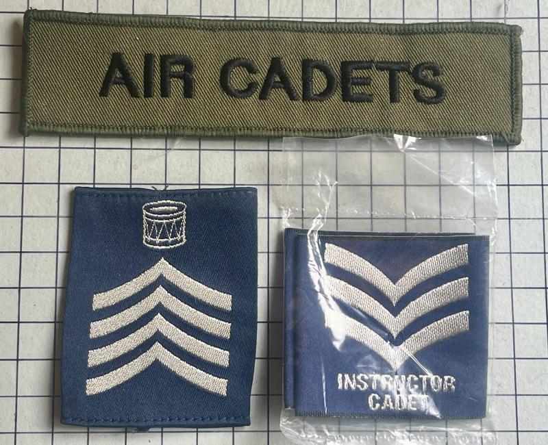 Air Training Corps (ATC) Chest Badge Drum Major Slip-On Sgt Instructor Rank Slides Pair