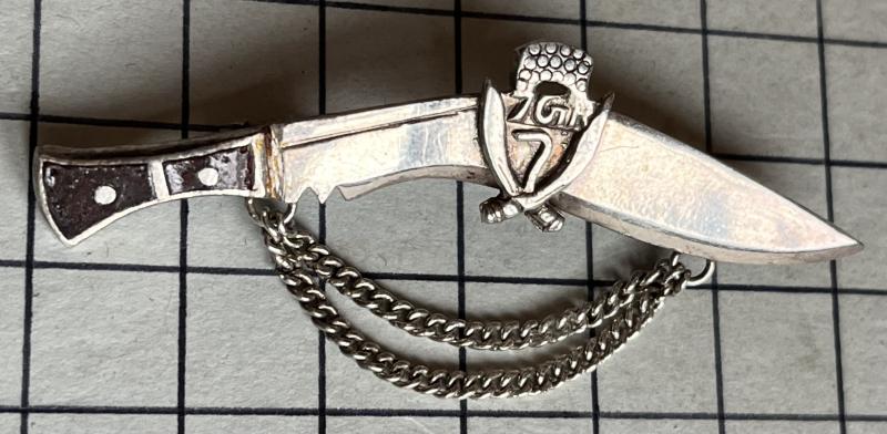 7th Duke of Edinburgh's Own Gurkha Rifles Silver and Enamel Sweetheart Pin Brooch Badge