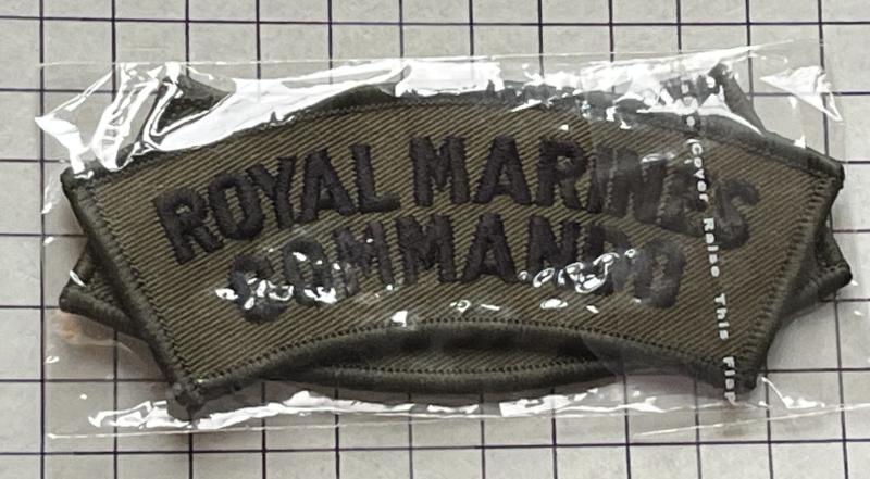 c2012 Pr Royal Marines (RM) Commando Cloth Subdued Combat Shoulder Title Badges Sealed Packet