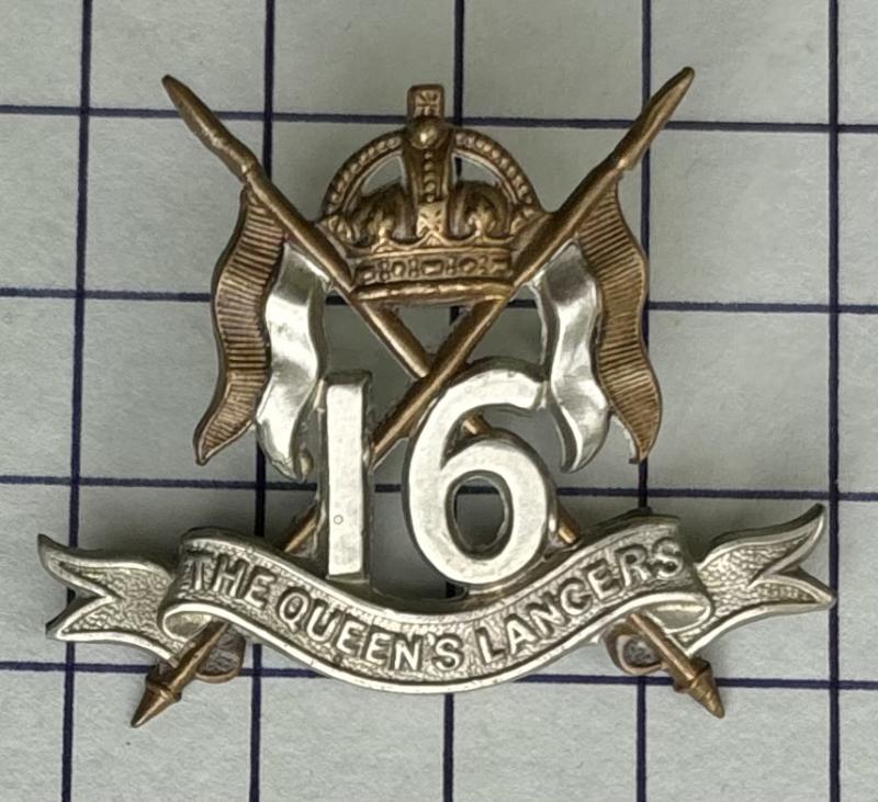 16th The Queen's Own Lancers Bi-Metal Collar Badge