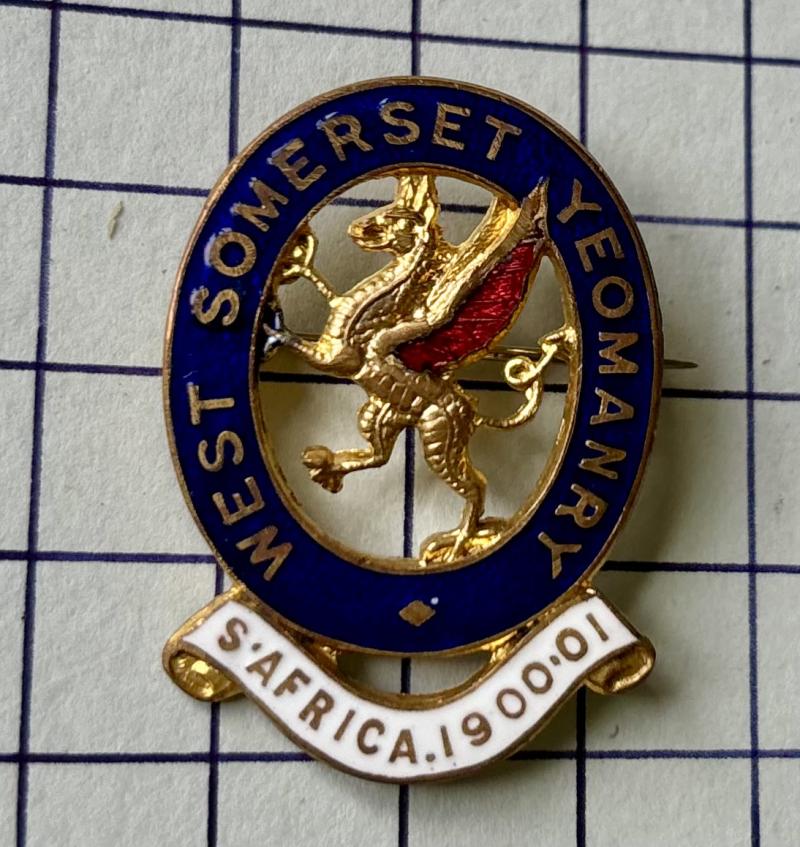 West Somerset Yeomanry (WSY) Sweetheart Enamel Badge