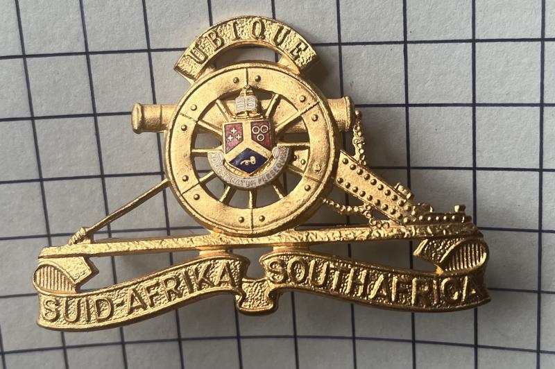 South African (SA) Regiment Pretoria University Artillery Army Cap Badge 1st Type