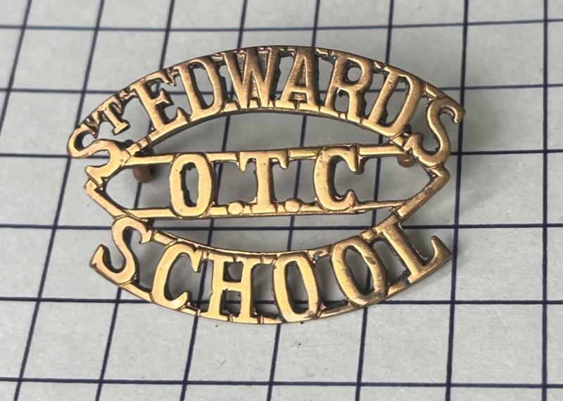 St Edward's School Oxford Officer Training Corps (OTC) Brass Shoulder Title