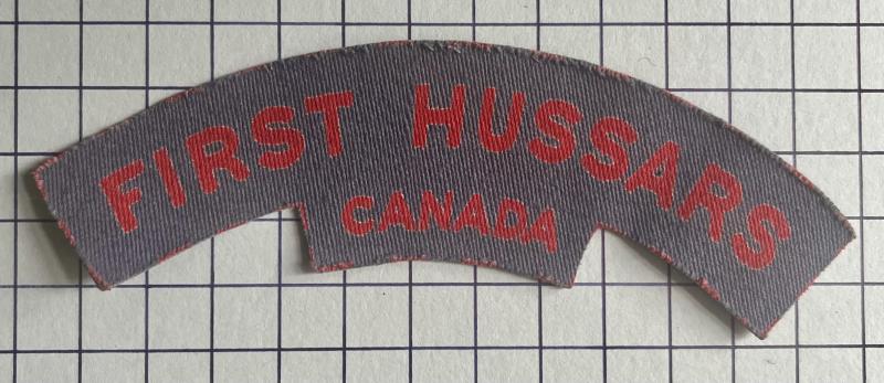 c1943-45 First Hussars Canada Printed Shoulder Title Cloth Badge