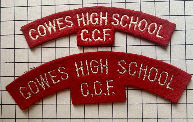 Cowes High School Isle of Wight Hampshire Combined Cadet Force (CCF) Cloth Shoulder Title Badge Patches 2 x Variations