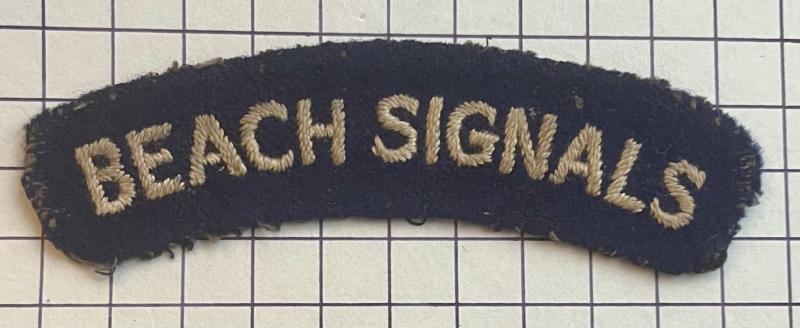 c1943-44 Beach Signals Cloth Shoulder Title Badge