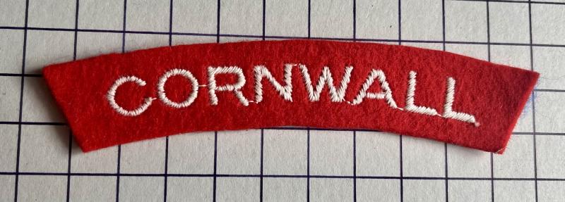 c1943-48 Duke of Cornwall’s Light Infantry (DCLI) 'Paste Back' Cloth Shoulder Title