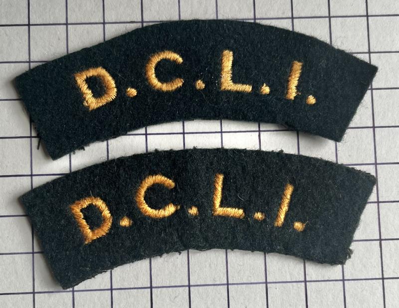 c1950s Duke of Cornwall’s Light Infantry (DCLI) Cloth Shoulder Title Patches