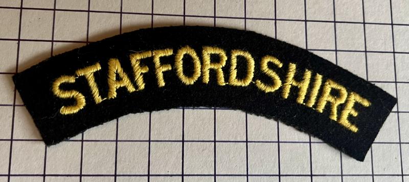 c1960s Staffordshire Regiment Cloth Shoulder Title Badge Patch