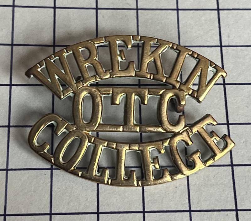 Wrekin College Shropshire Officer Training Corps (OTC) Brass Shoulder Title