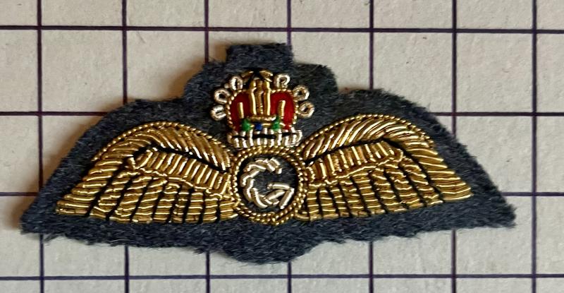 Glider Pilot Small Mess Dress Wings Royal Air Force (RAF) Wire Embroidered Badge