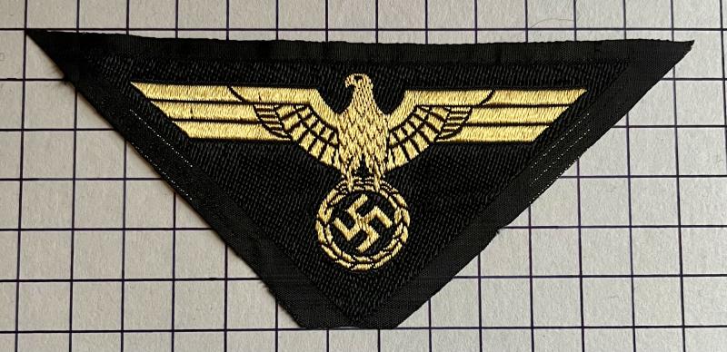 WW2 German M44 'Bevo' Pattern Railway (Reichsbahn) Sleeve Eagle (Hoheitsabzeichen) Patch