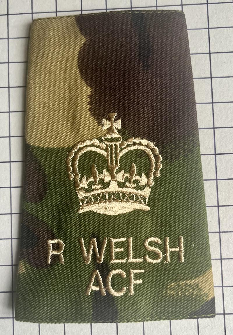 Royal Welsh Army Cadet Force (ACF) Slip-On Rank Slide CSM DPM Badge Patch