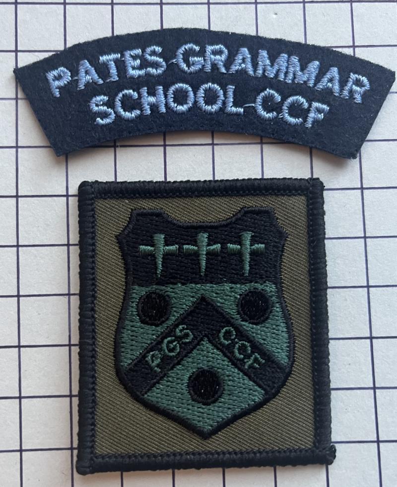 Pate's Grammar School Cheltenham Gloucestershire Combined Cadet Force (CCF) Arm Badge Patch & RAF Detachment Shoulder Title