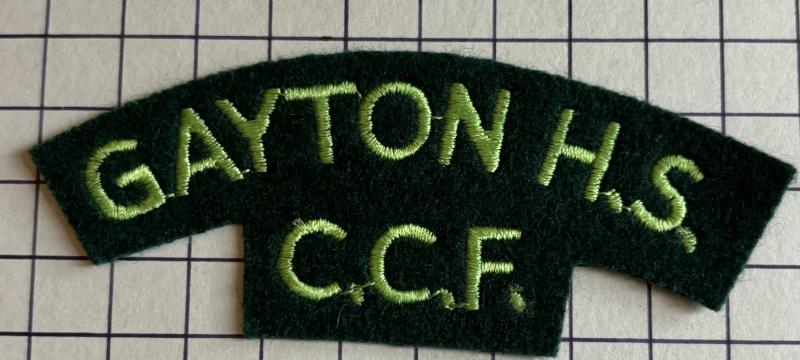 Gayton High School Harrow London Combined Cadet Force (CCF) Shoulder Title Badge