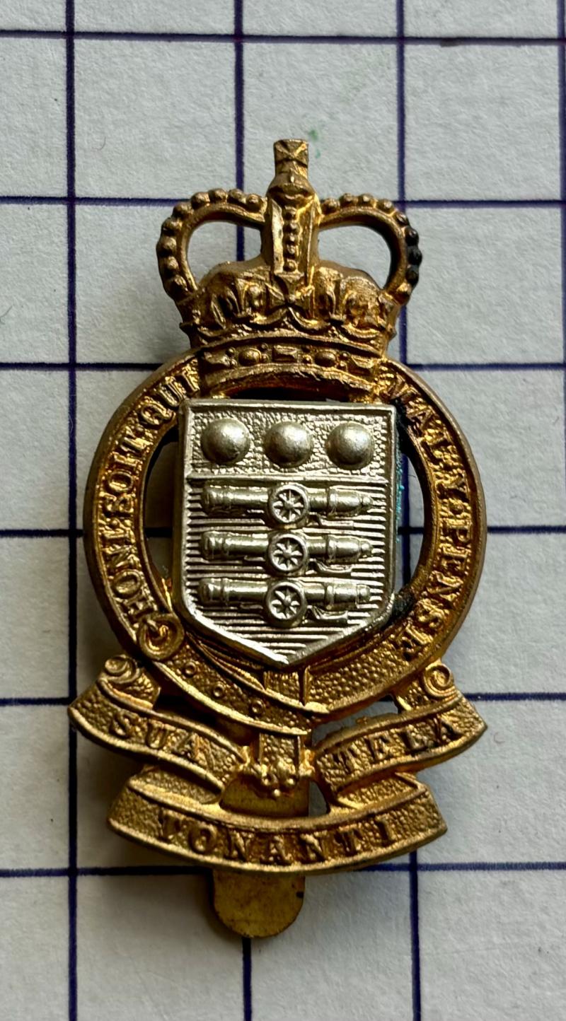 c1950s Royal Army Ordnance Corps (RAOC) Bi-Metal Gaunt Cap Badge