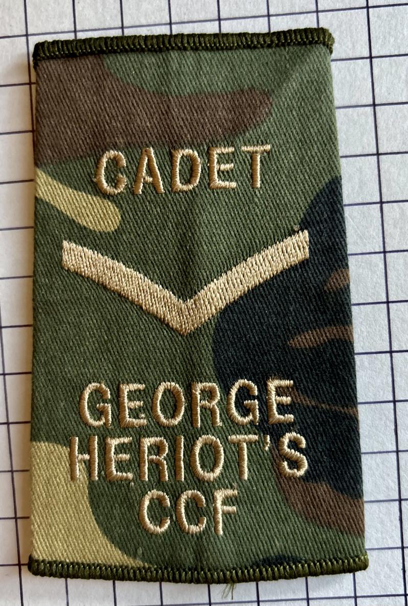 cPre 2014 George Heriot’s School Scottish LCpl Combined Cadet Force (CCF) Rank Slide Slip-On Shoulder Title Badge