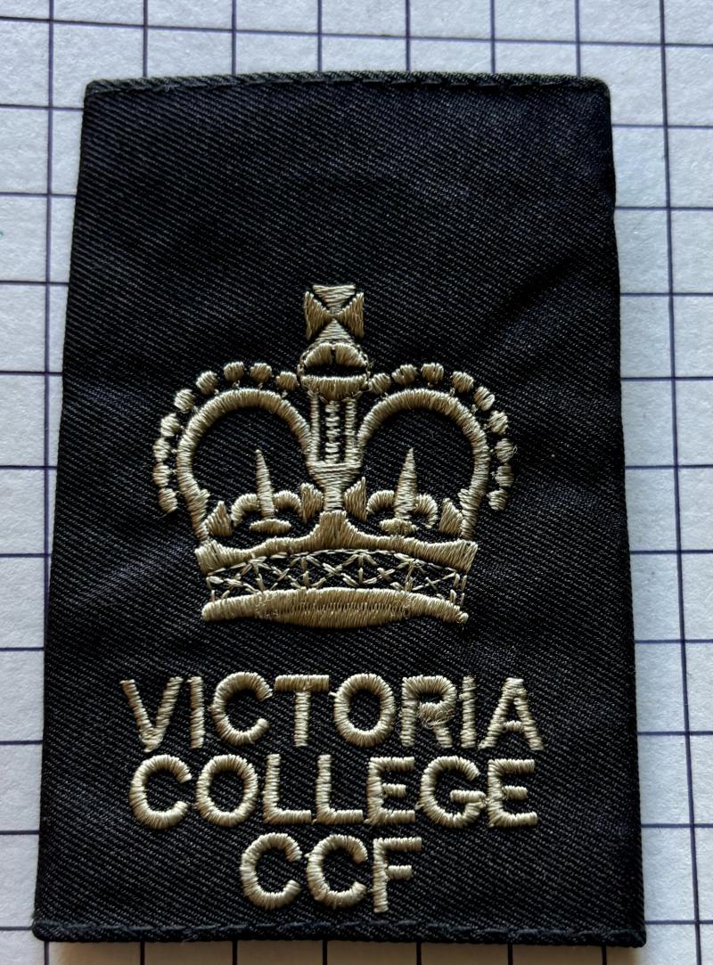 Victoria College Jersey CSM Combined Cadet Force (CCF) Rank Slide Slip On Shoulder Title Patch