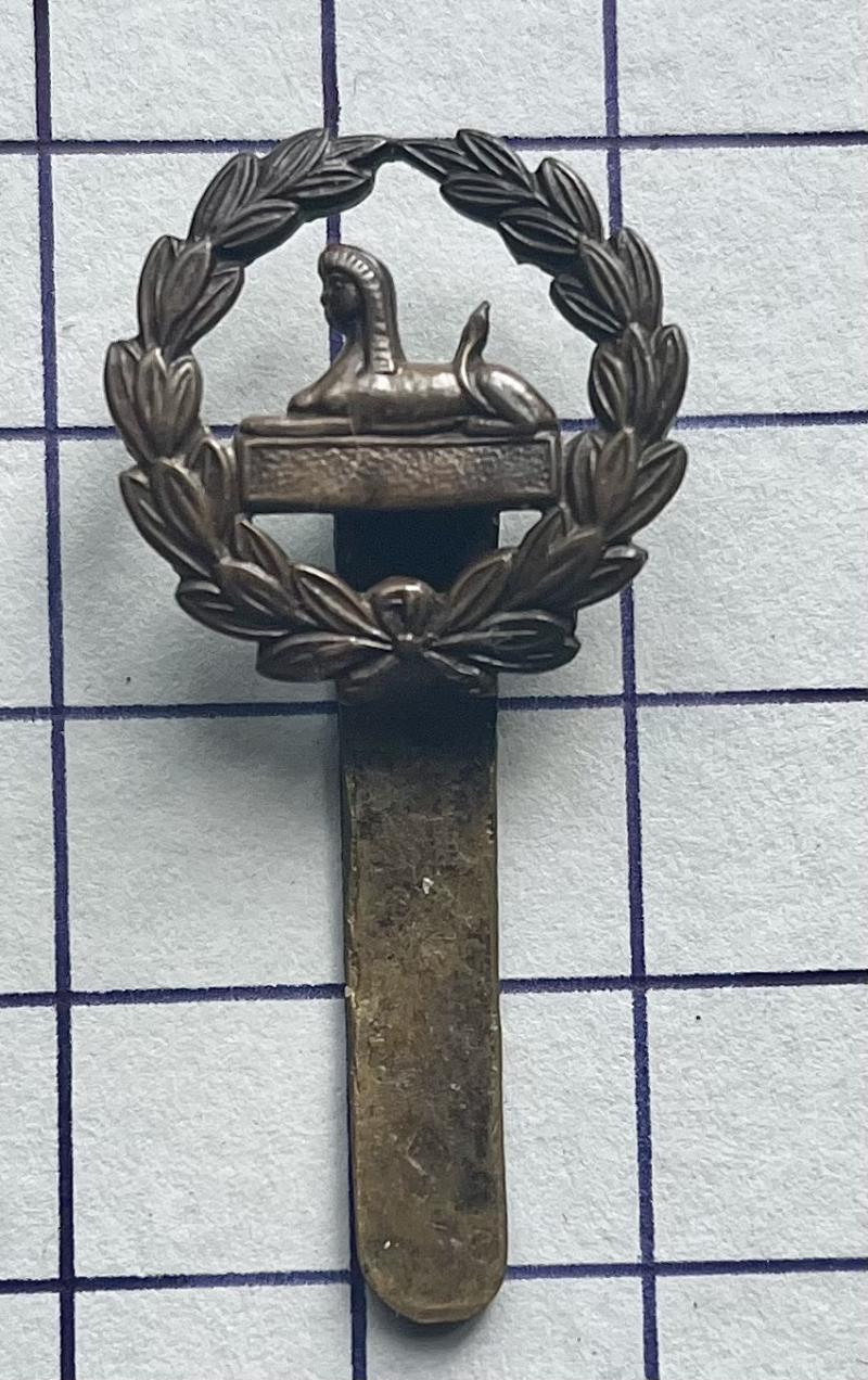 Gloucestershire Regiment cWW1 Blank Scroll Territorial Force Cap Back Badge