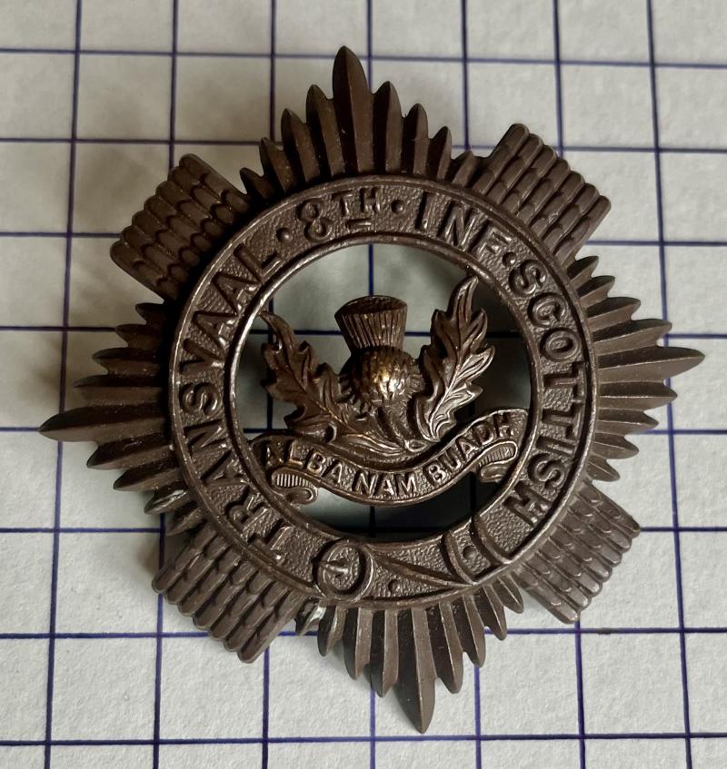 South African Army 8th Infantry Transvaal Scottish Regiment Africa OSD Cap Badge