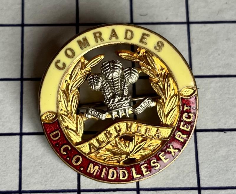 Old Comrades Association (OCA) The Middlesex Regiment (Duke of Cambridge's Own) Mufti Lapel Sweetheart Pin Badge