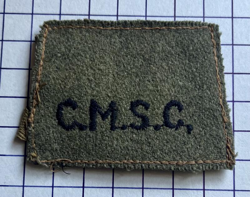 cWW2 Canadian Corps of Military Staff Clerks Slip-On Shoulder Title.