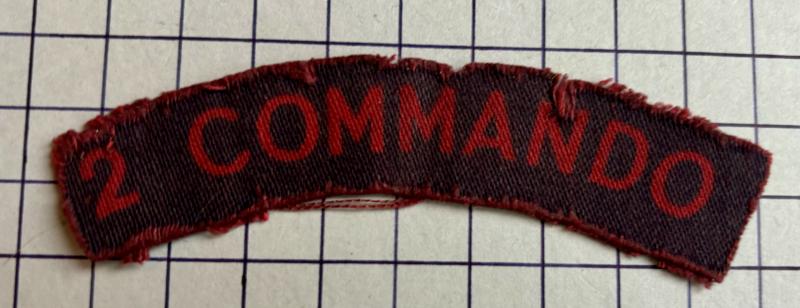 WW2 Printed No 2 Commando Shoulder Title Badge