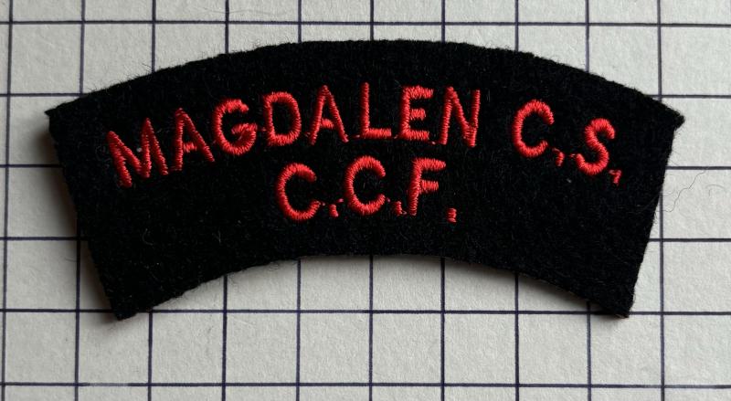 Magdalen College School (CS) Oxford Oxfordshire Combined Cadet Force (CCF) Cloth Shoulder Title Badge