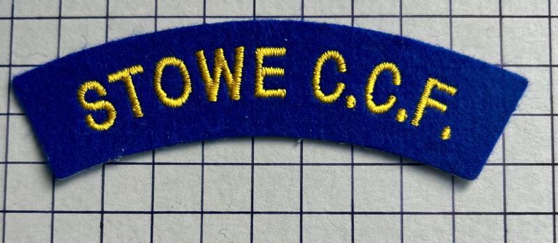 Stowe School Buckinghamshire Combined Cadet Force (CCF) Cloth Shoulder Title Badge patch