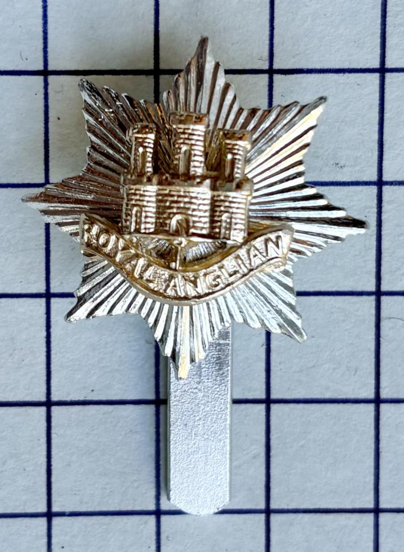 Royal Anglian Regiment Anodised Aluminium Firmin Cap Badge