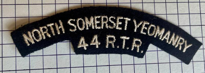 North Somerset Yeomanry 44th Royal Tank Regiment Cloth Shoulder Title