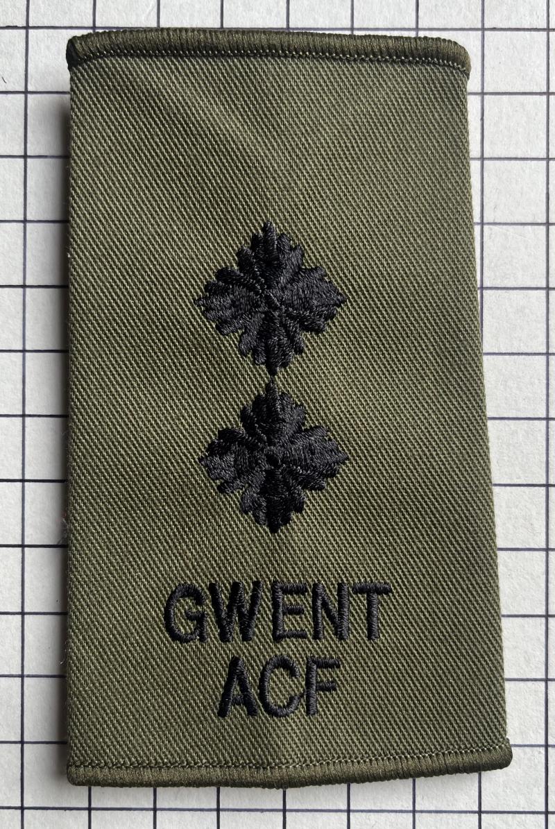 Welsh Gwent & Powys Army Cadet Force (ACF) Lieutenant Rank Slide Slip-On Shoulder Title Badge