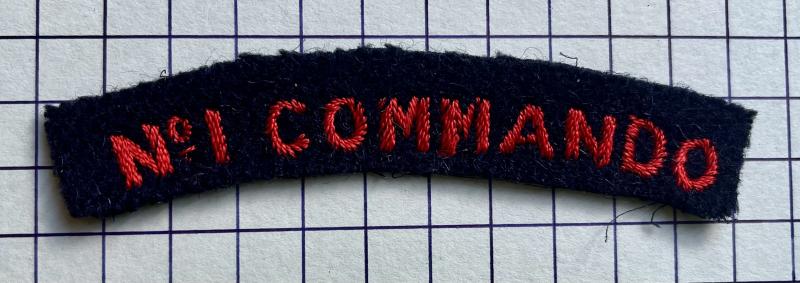 WWII Number 1. Commando Shoulder Title Patch Badge c1940-47