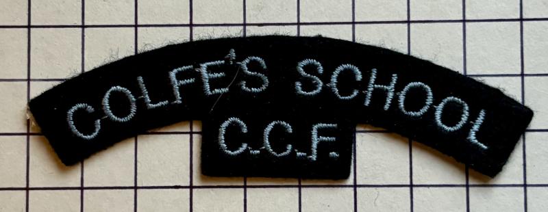 Colfe's School London Combined Cadet Force (CCF) Cloth Shoulder Title Badge