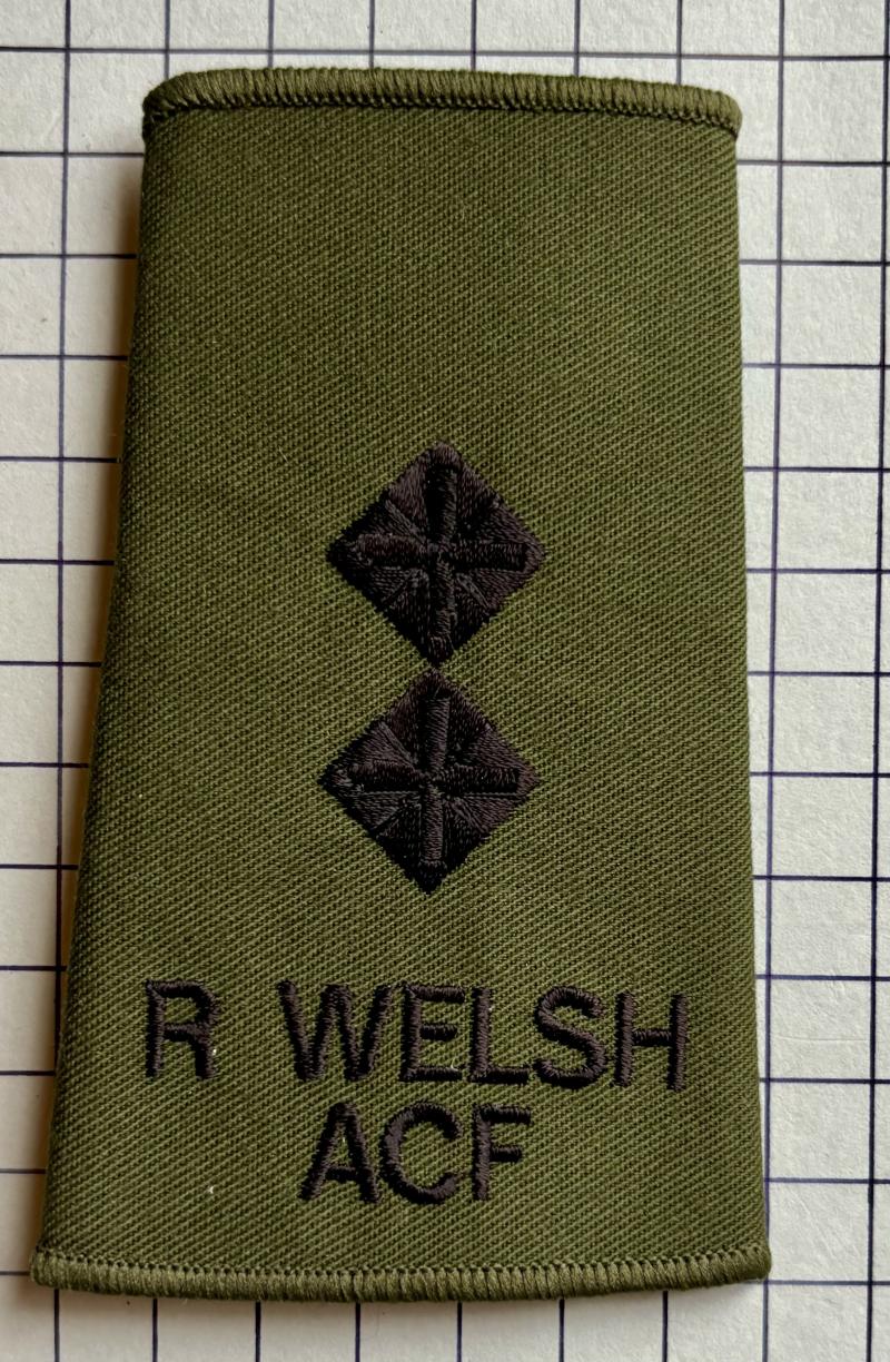 Royal Welsh Army Cadet Force (ACF) Slip-On Rank Slide Lt Badge Patch