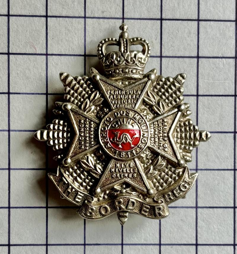 c1953-59 Border Regiment White Metal Cap Badge Other Ranks Gaunt